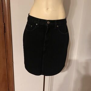 Classic Black Denim Skirt